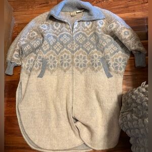 Vintage Hilda Ltd Alpaca Wool Nordic Zip Sweater Coat (